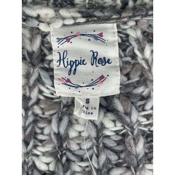 Hippie Rose White Gray Combo Knit Cardigan Sweater Small - Picture 9 of 13